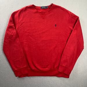 Polo Ralph Lauren Sweatshirt Mens XL Red Long Sleeve Pony Logo Crewneck Pullover